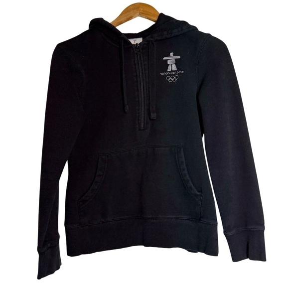 Tops - Olympic 2010 Vancouver 3/4 Zip Hoody Sweatshirt Black Womens XS